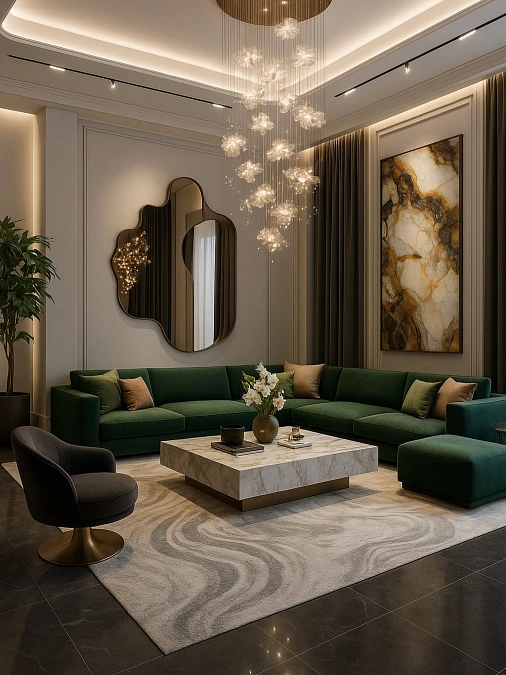 Emerald Green and Warm Bronze