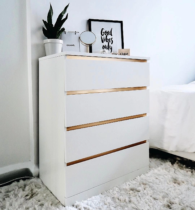 Gold Trim Dresser Makeover
