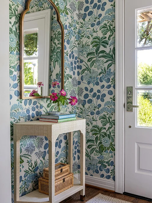 Floral Wallpaper Console Entry