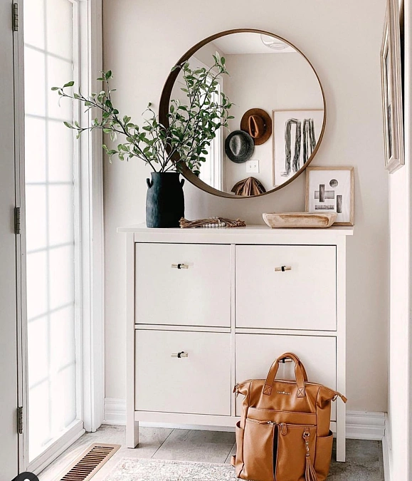 White Shoe Cabinet Drop Zone