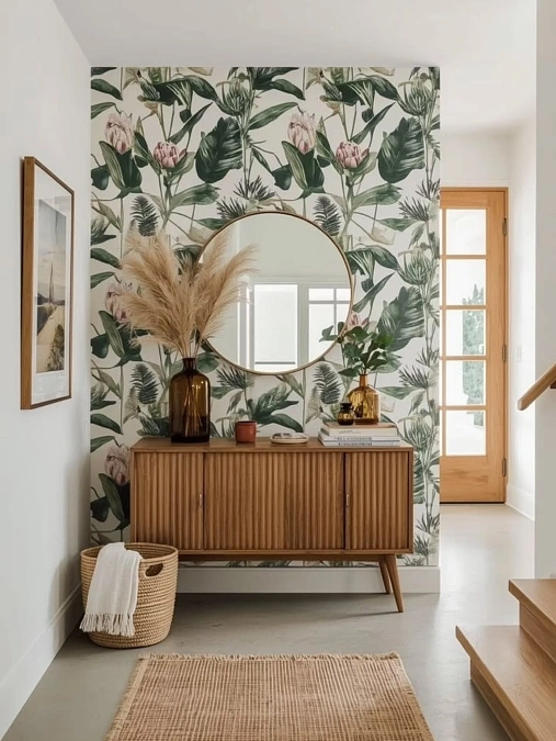 Tropical Wallpaper Cabinet Entry