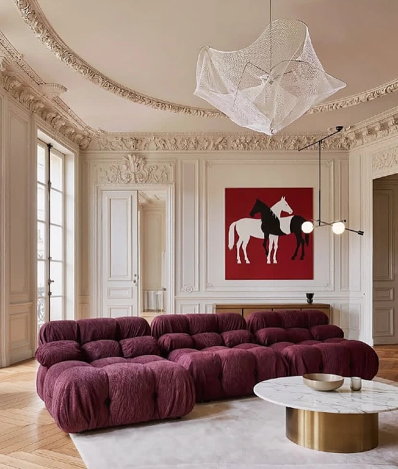 A Bold Plum Sofa Statement