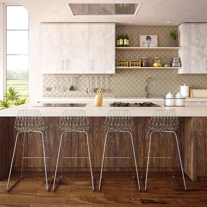 Textural Kitchen Island Setup