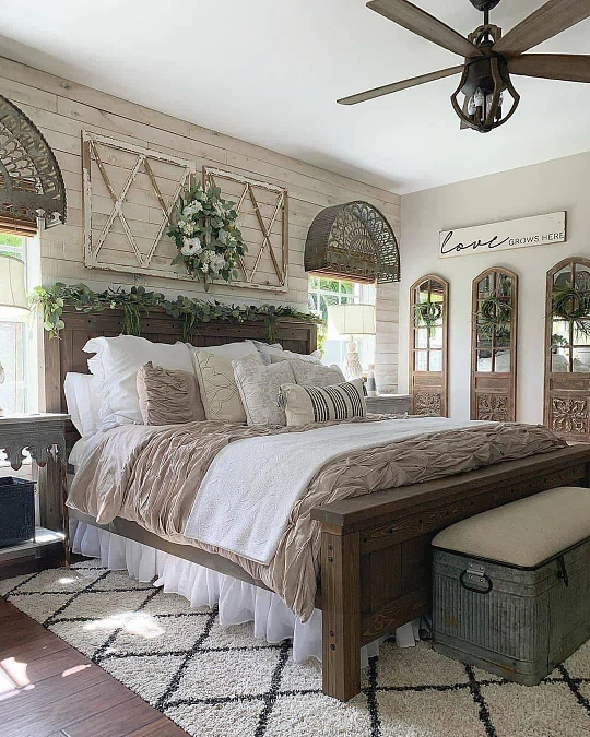 Layered Rustic Bedroom Styling