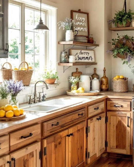 Bright Summer Kitchen Shelving