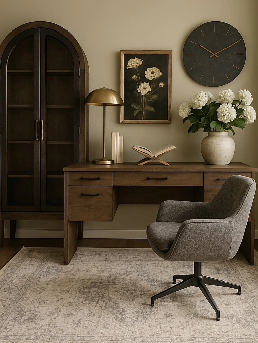 A Warm Farmhouse Home Office