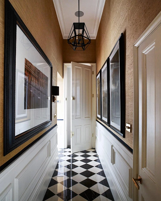 Graphic Hallway with Deco Contrast