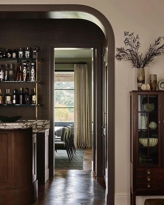 Elegant Art Deco Home Bar Corner