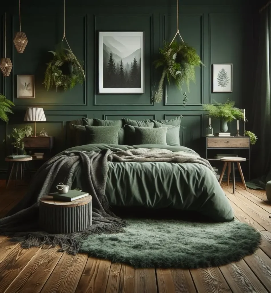 A Lush Forest-Inspired Bedroom