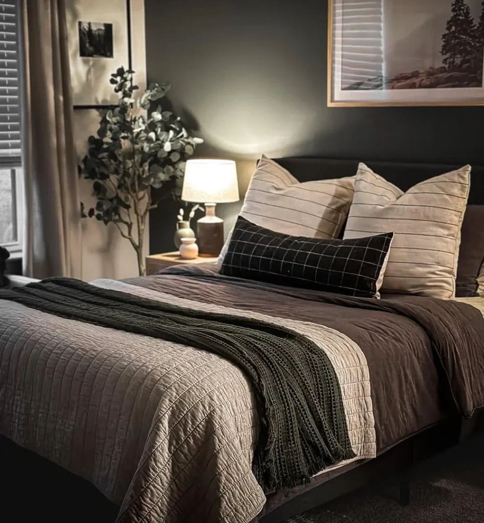 A Moody Olive Green Bedroom