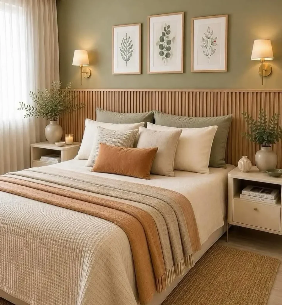 Sage Green and Rust Bedding
