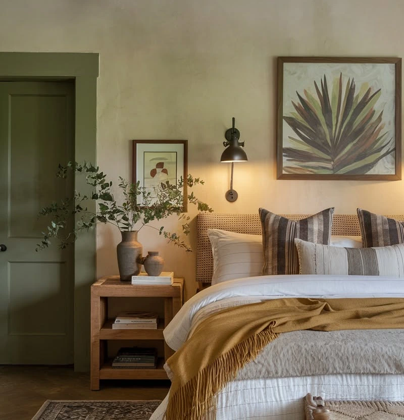  Soft Sage and Ochre Bedroom Layers