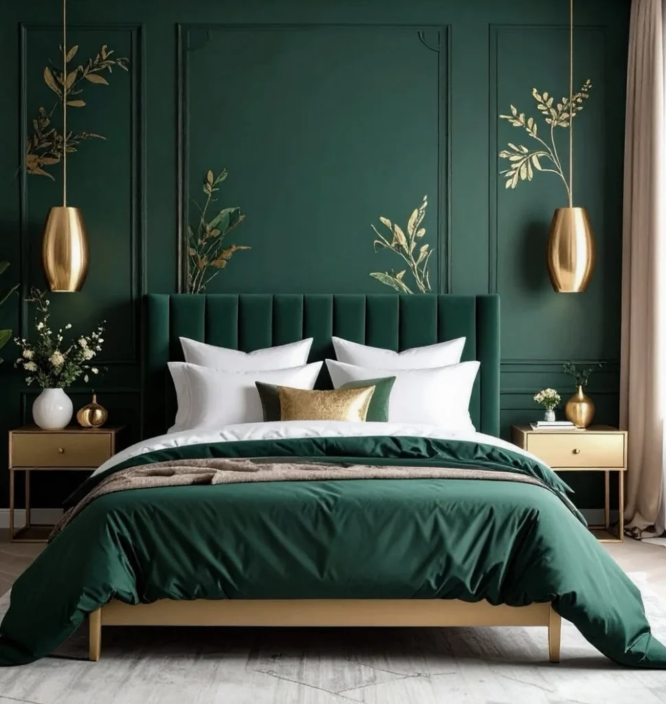 Symmetrical Green and Gold Styling