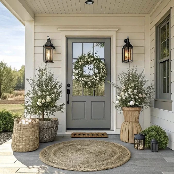 Soft Gray Door with Woven Spring Layers