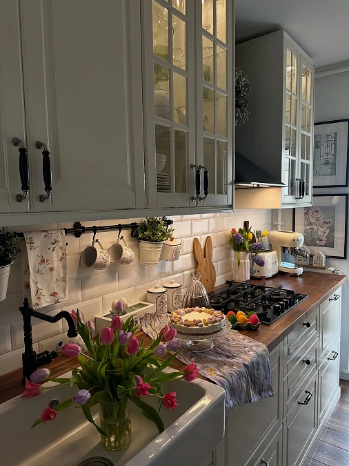 Tulips and Easter Baking in the Kitchen