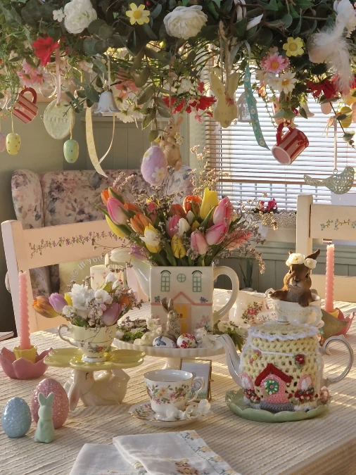 Cottage Easter Tea Table