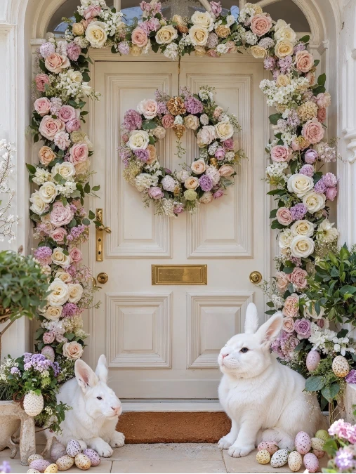 Romantic Floral Easter Doorway