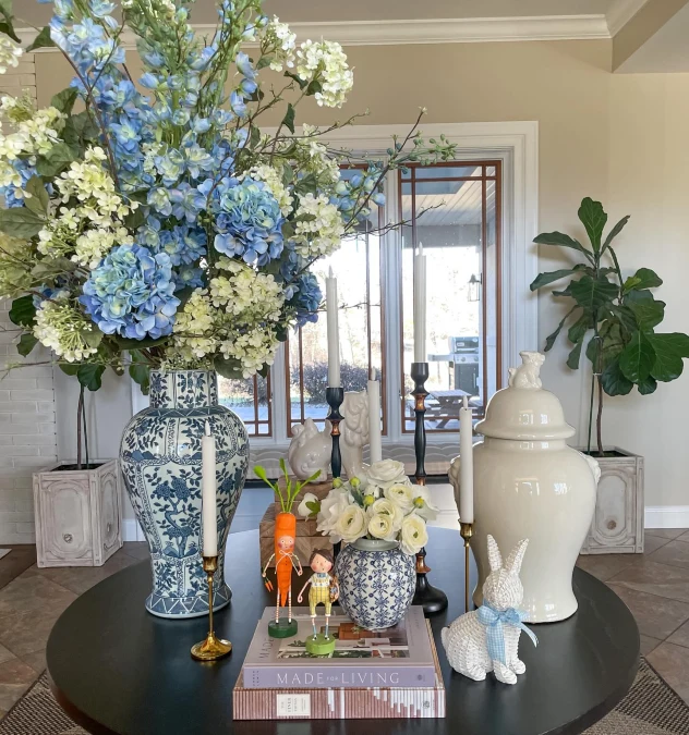 Blue-and-White Easter Table Styling