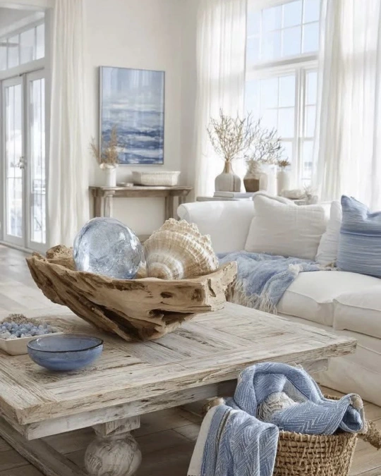 Soft Blue Coastal Living Room