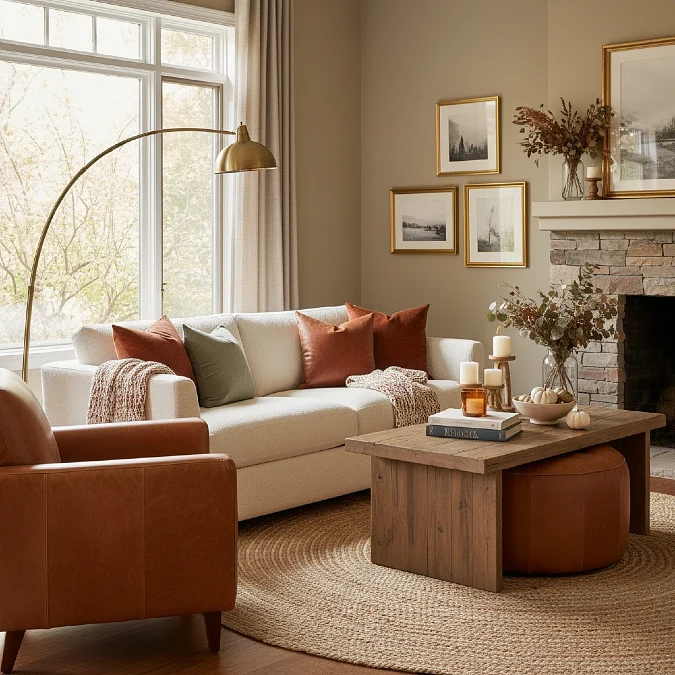 Cognac Leather + Rust and Olive Accents