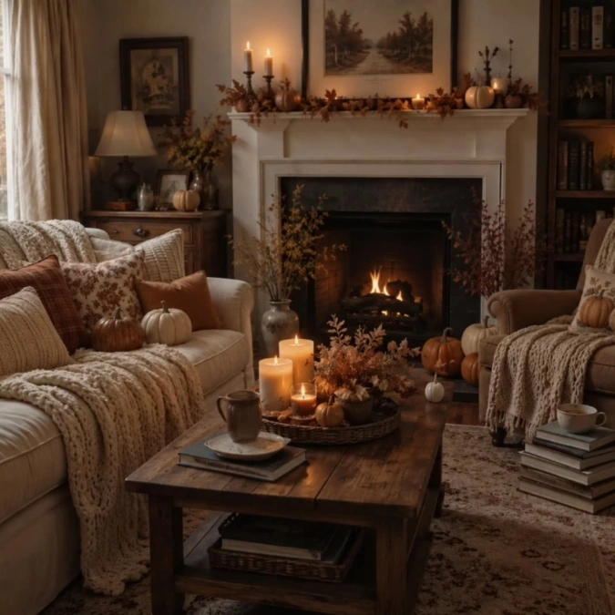 Fireside Knits with Rustic Autumn Warmth