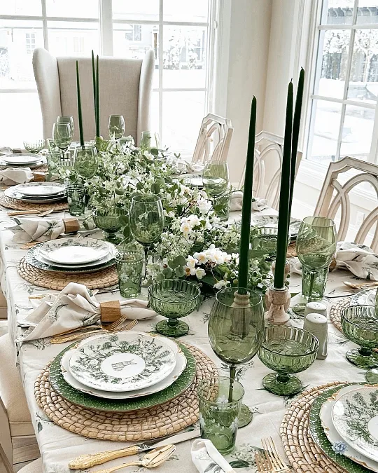 Green Botanical Brunch Table
