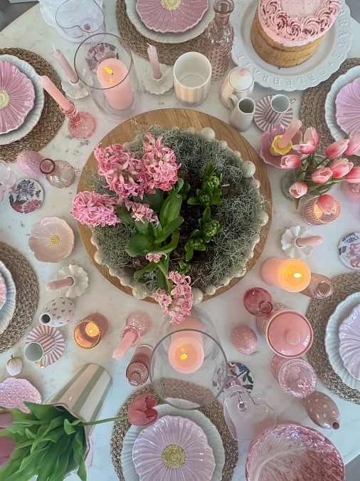 Pink Floral Garden Brunch Table