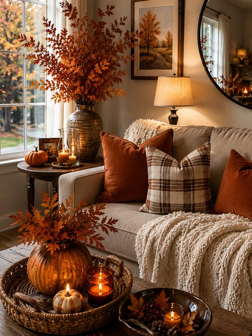 Rust Velvet Layers and Autumn Branches