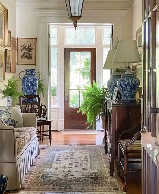 Blue and White Spring Entry