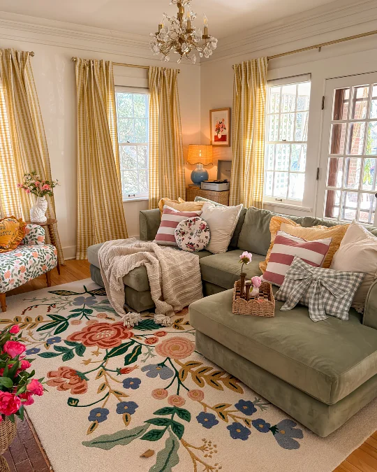 Sage Green with Playful Spring Florals