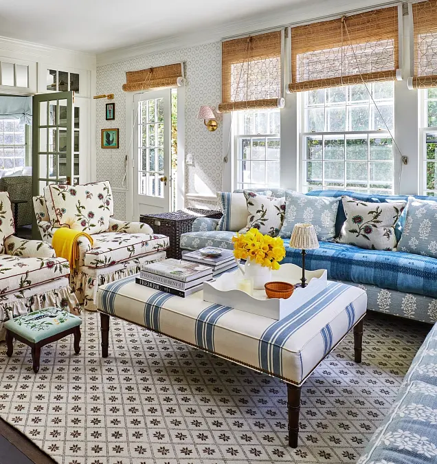 Blue Florals with Sunny Yellow Accents