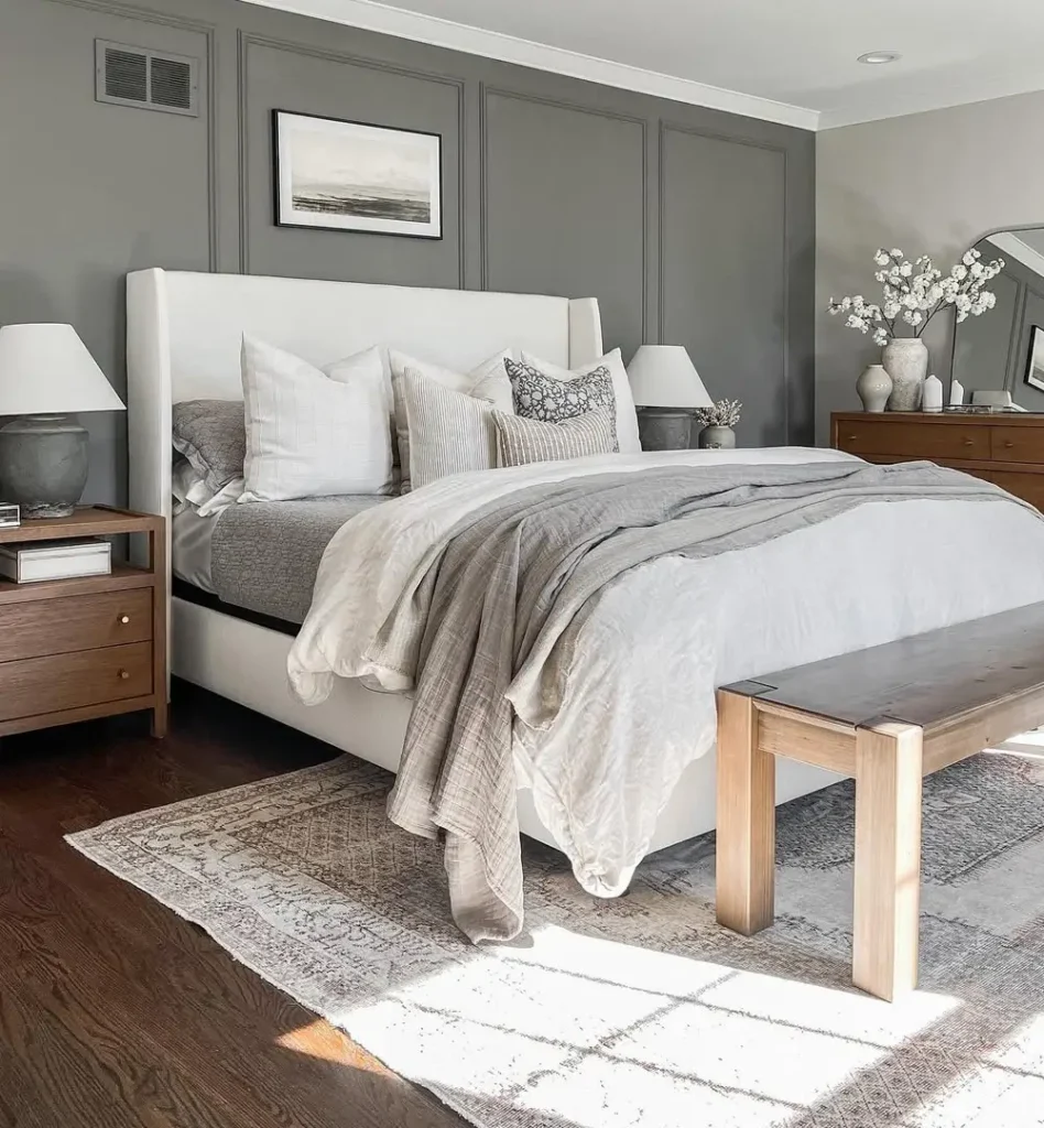 Charcoal Paneling and Soft White Layers