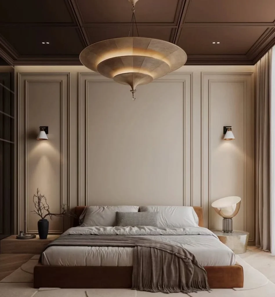 Cocoa Ceiling and Sculptural Lighting