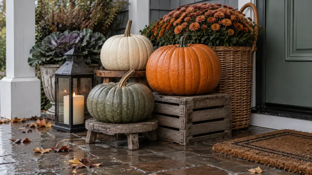 Keep Pumpkins Off Damp Porch Floors