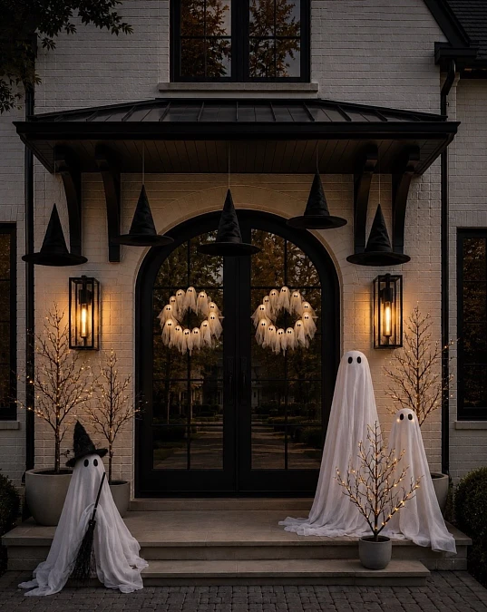 Ghost Wreaths + Floating Witch Hats
