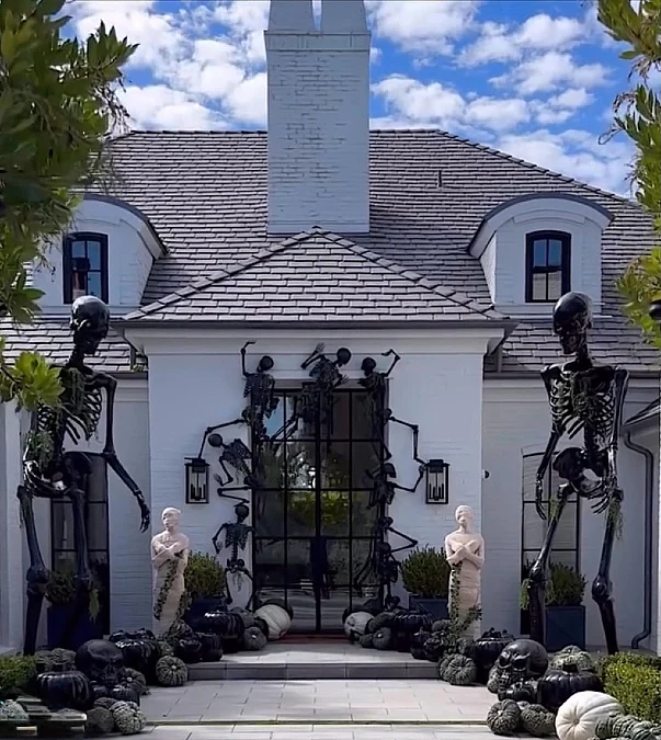 Monochrome Entry with Oversized Skeletons