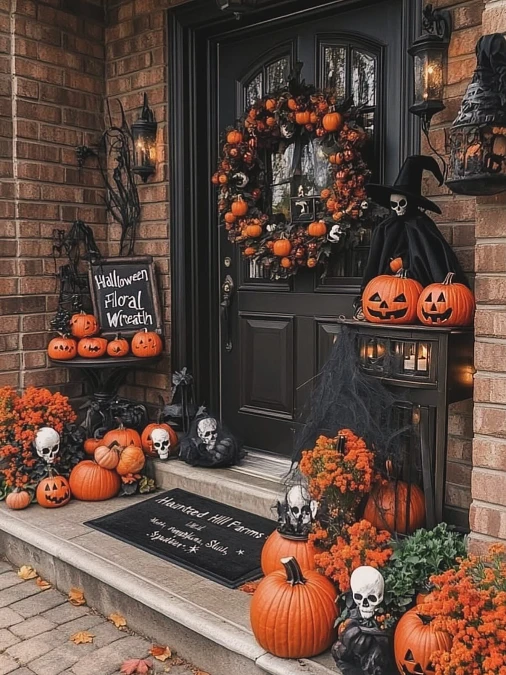  A Moody Pumpkin and Skeleton Entry