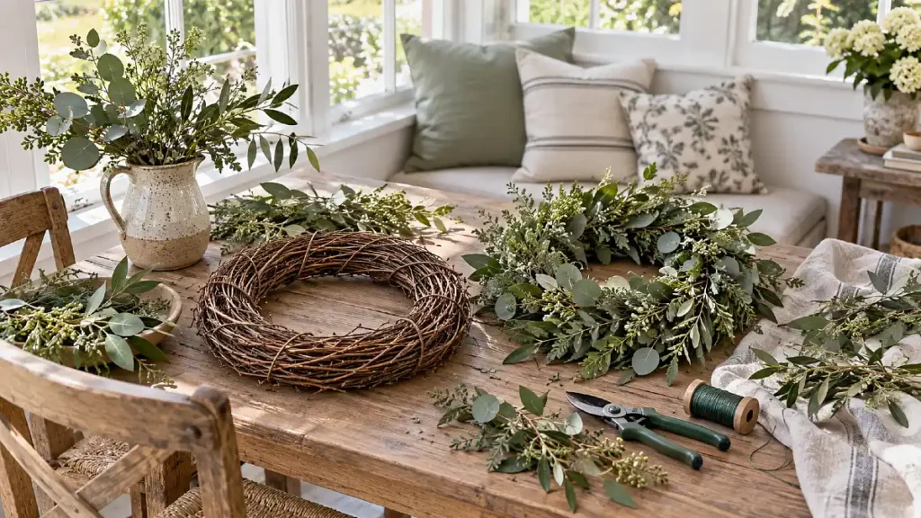 Build the Wreath Around a Grapevine or Soft Greenery Base