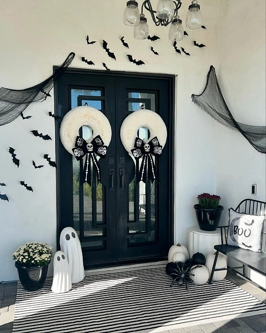 Black-and-White Bat Porch