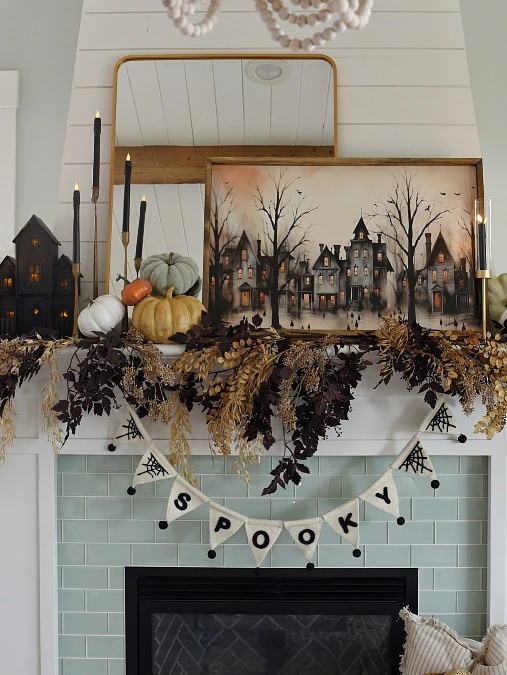Haunted House Art and Autumn Foliage