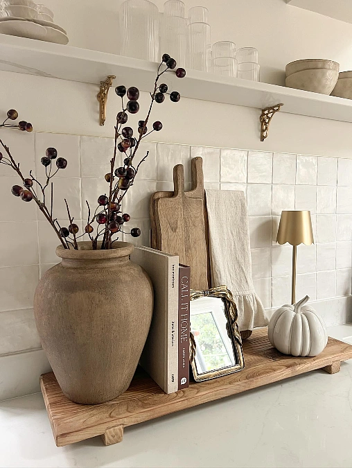 Rustic Pottery and Berry Branches