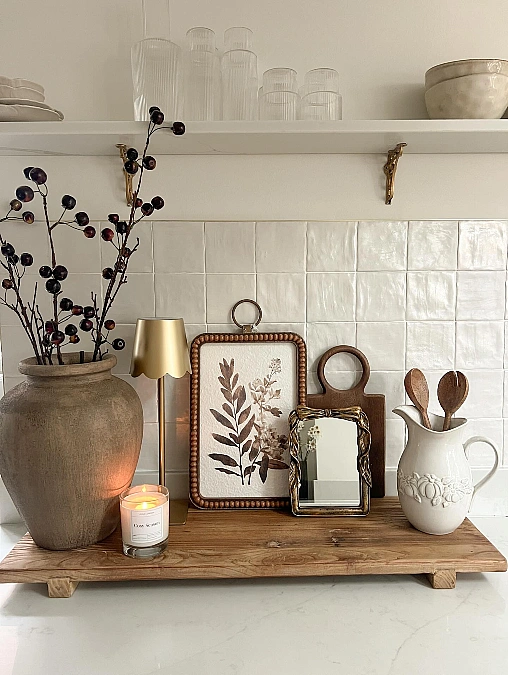 Berry Branches and Brass Lighting