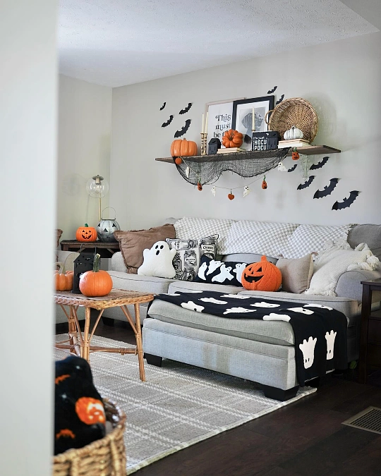 Neutral Living Room with Halloween Layers