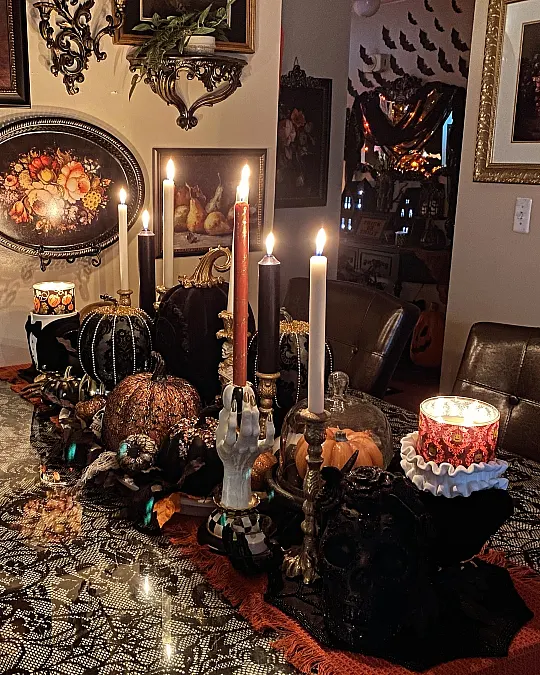 Gothic Candlelight and Velvet Pumpkins