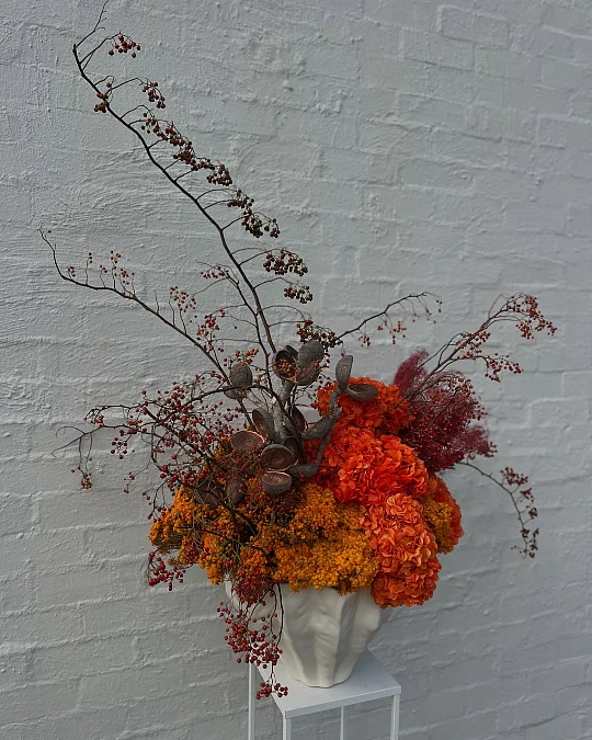Sculptural Orange Branch Arrangement