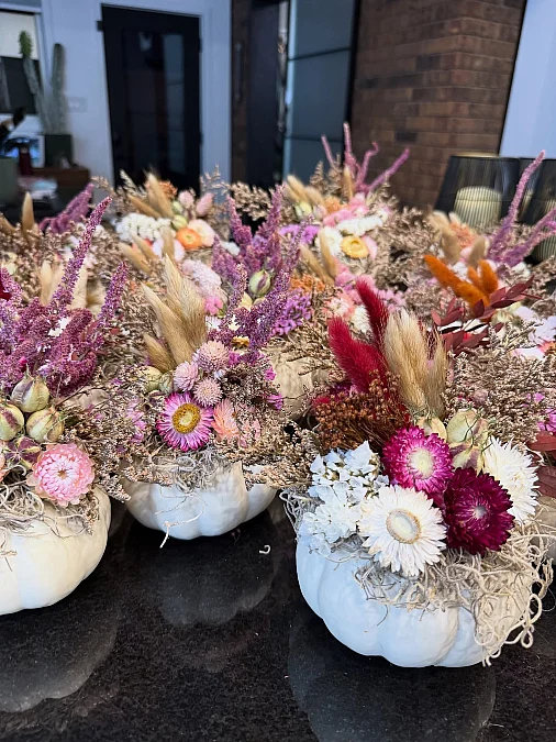 White Pumpkin Floral Centerpieces