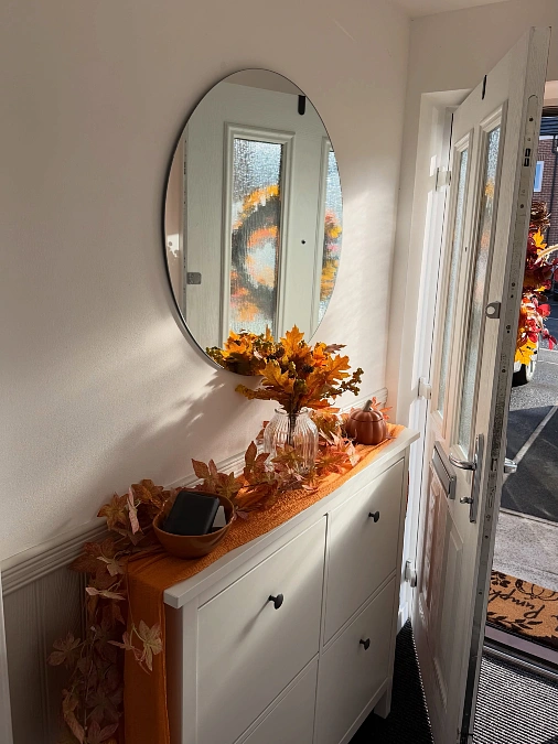 Sunlit Entryway with Burnt Orange Layers