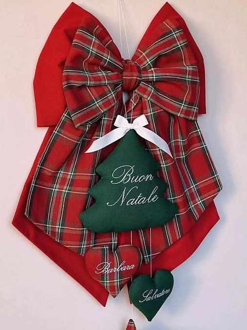 Tartan Christmas Door Bow