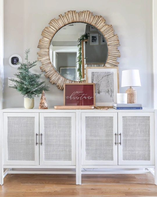 Neutral Christmas Console Styling
