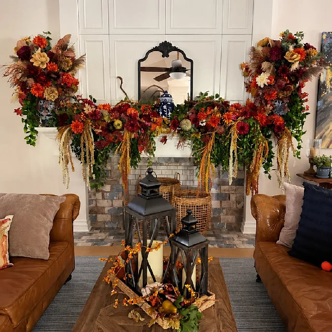 Bold Harvest Floral Mantel